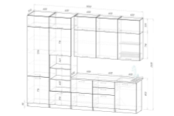 Кухонный гарнитур Флора экстра 3 3000 мм