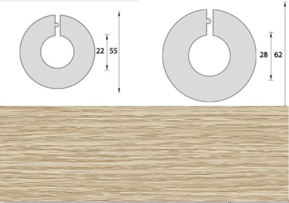 Розетта для труб 28мм "ИД" Дуб северный (3/4")