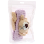 Повязка на голову косметическая «ДАЙМОНД Ми», мишка с лапками, цвет лавандовый, серый, и бежевый, 20*5.5см (ZIP пакет)