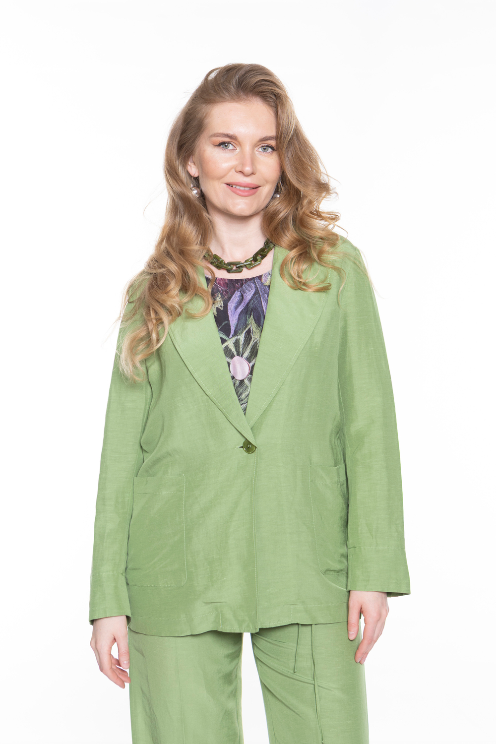 ЖАКЕТ ИЗ ЛЬНА И ВИСКОЗЫ