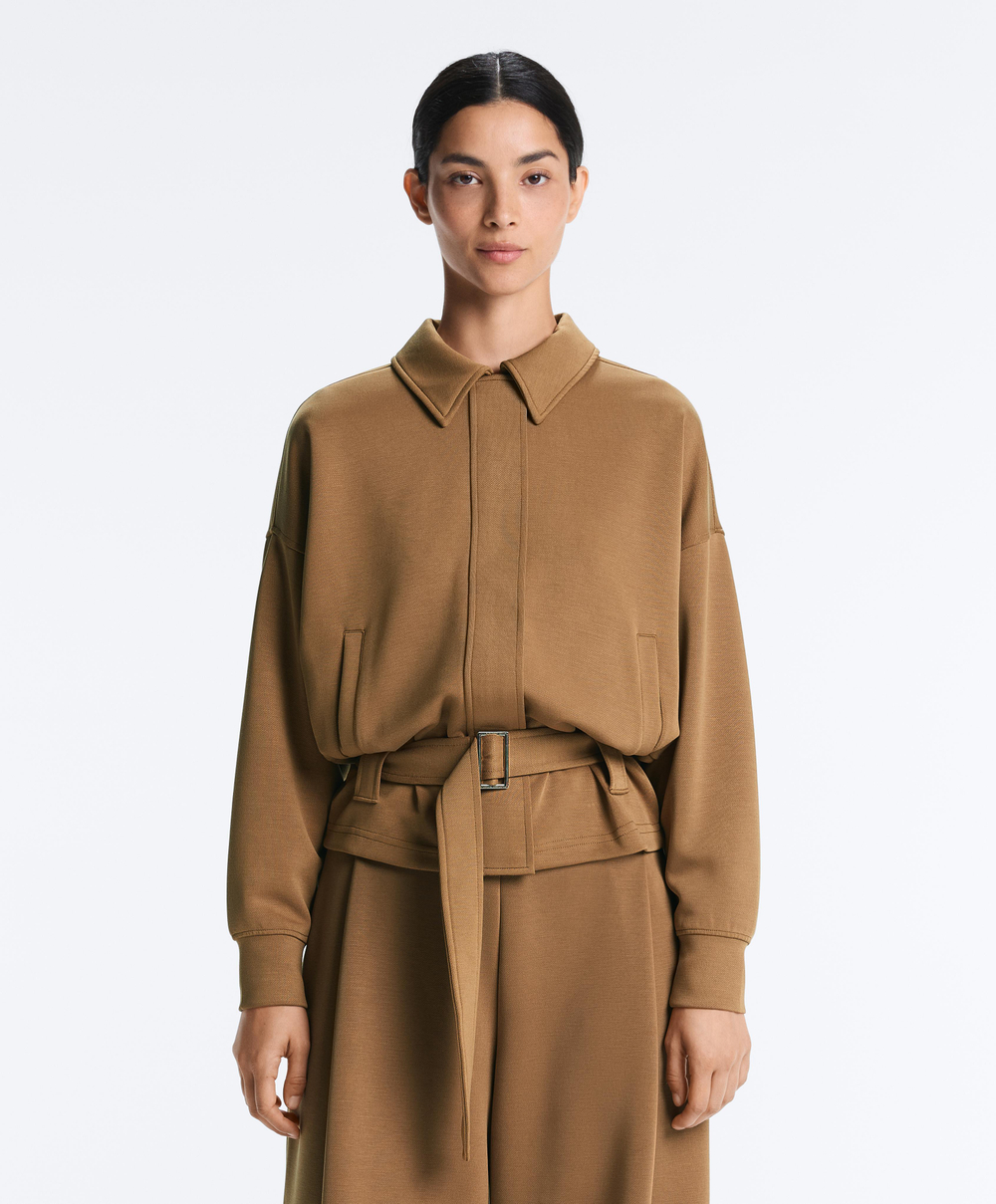 Oysho Куртка-пиджак из саржи с поясом, медный