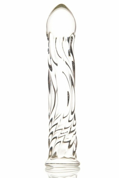 Стеклянный фаллоимитатор Волна - 17 см. (Цвет: прозрачный)
