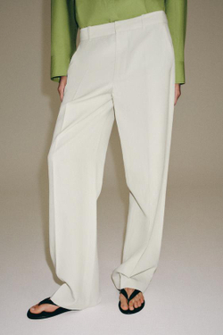 ZARA БРЮКИ ИЗ СМЕСОВОГО ЛЬНА — ZW COLLECTION, ЦВЕТ ЛЬДА