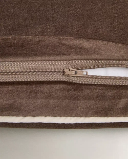 ZARA HOME БАРХАТНАЯ НАВОЛОЧКА ДЛЯ ДЕКОРАТИВНОЙ ПОДУШКИ, ШОКОЛАДНЫЙ