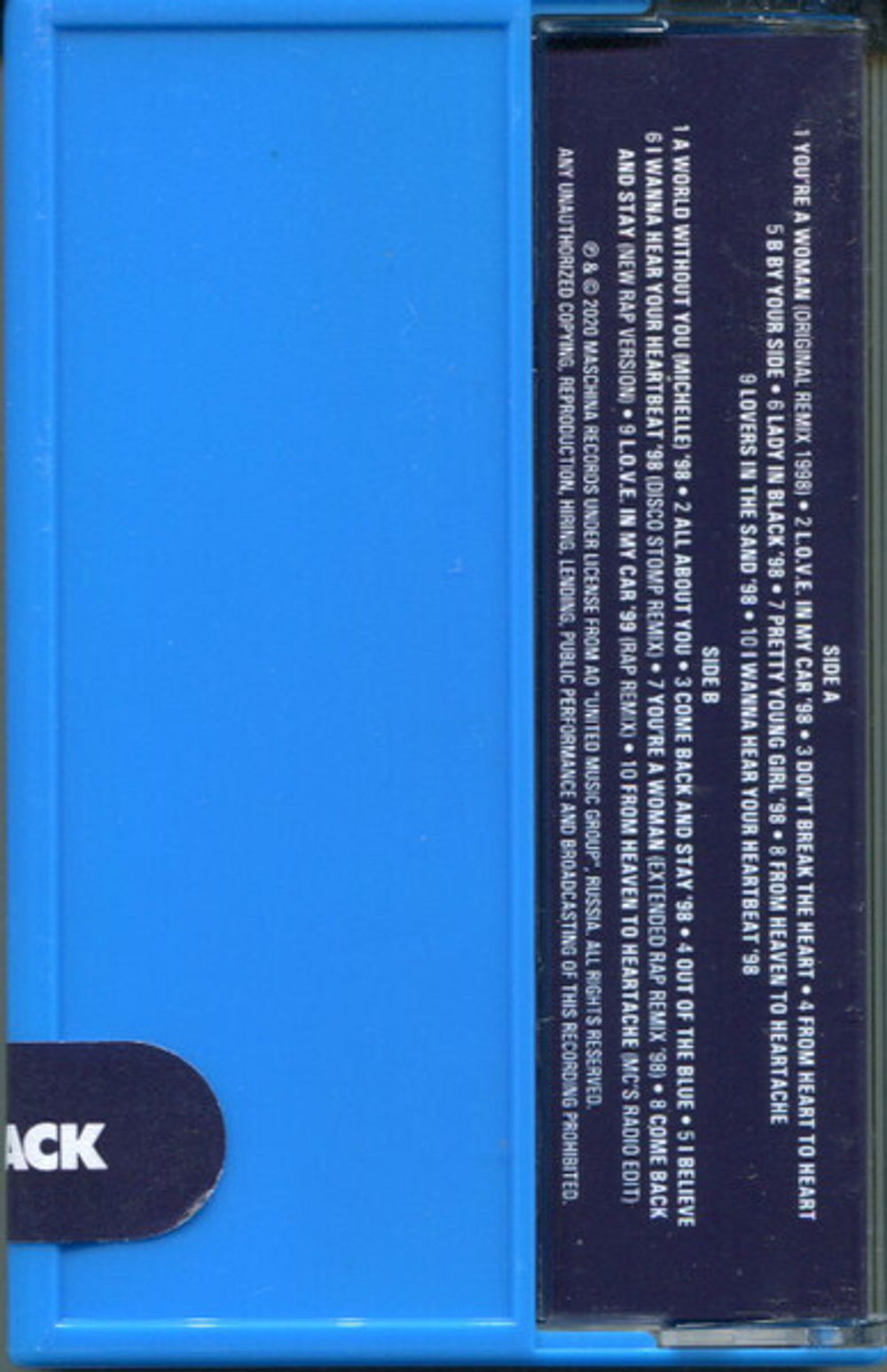 MC: Bad Boys Blue — «Back» (1998/2020) [Limited Tape Edition]