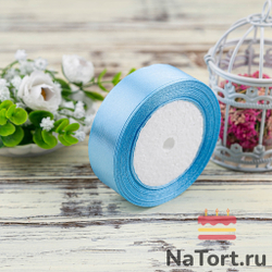 Лента атласная 25 мм (23 метра, цвет №10 Голубой)