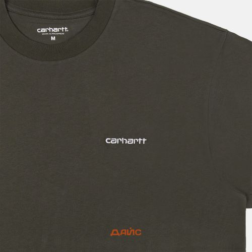 Футболка мужская Carhartt WIP Script Embroidery артикул:I030435_cypress - купить в магазине Дайс