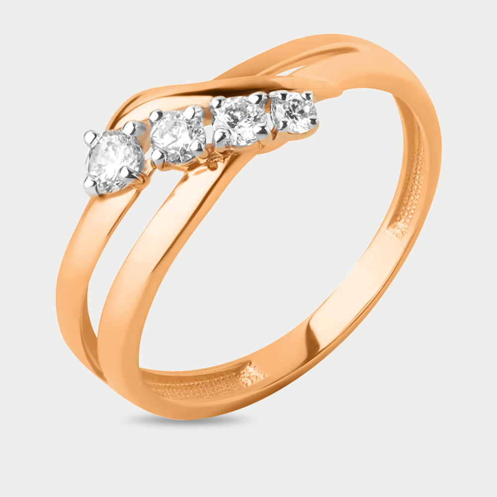 Кольцо для женщин из розового золота 585 пробы с фианитами (арт. 023961-1102)