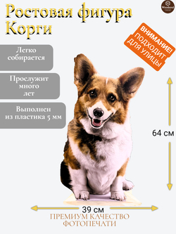 Ростовая фигурка Корги из пластика