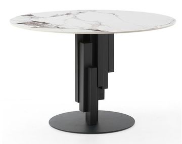 Стол круглый Verona 120 см керамика белый мрамор
