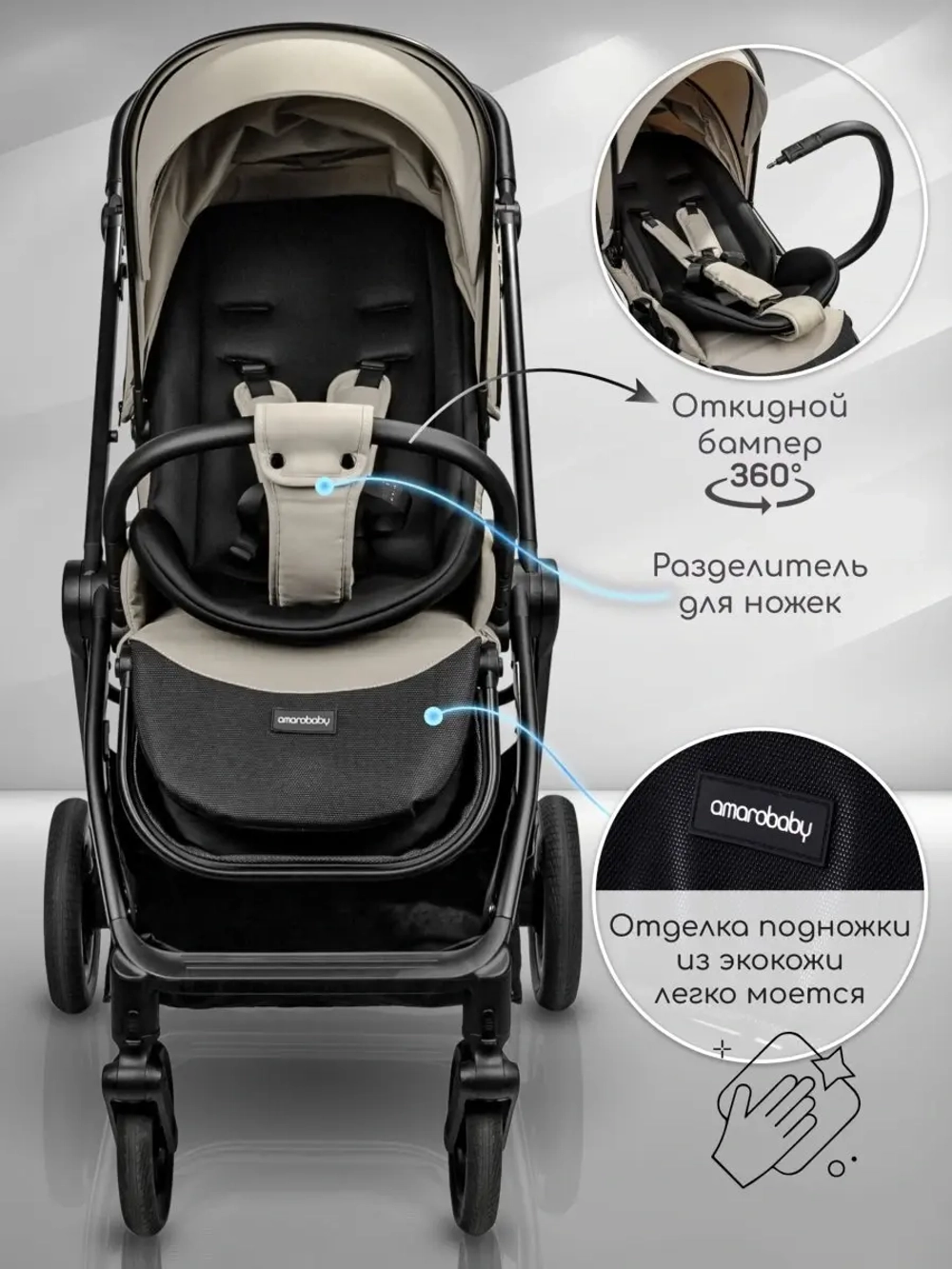 Прогулочная коляска с реверсивным блоком Amarobaby Somnium