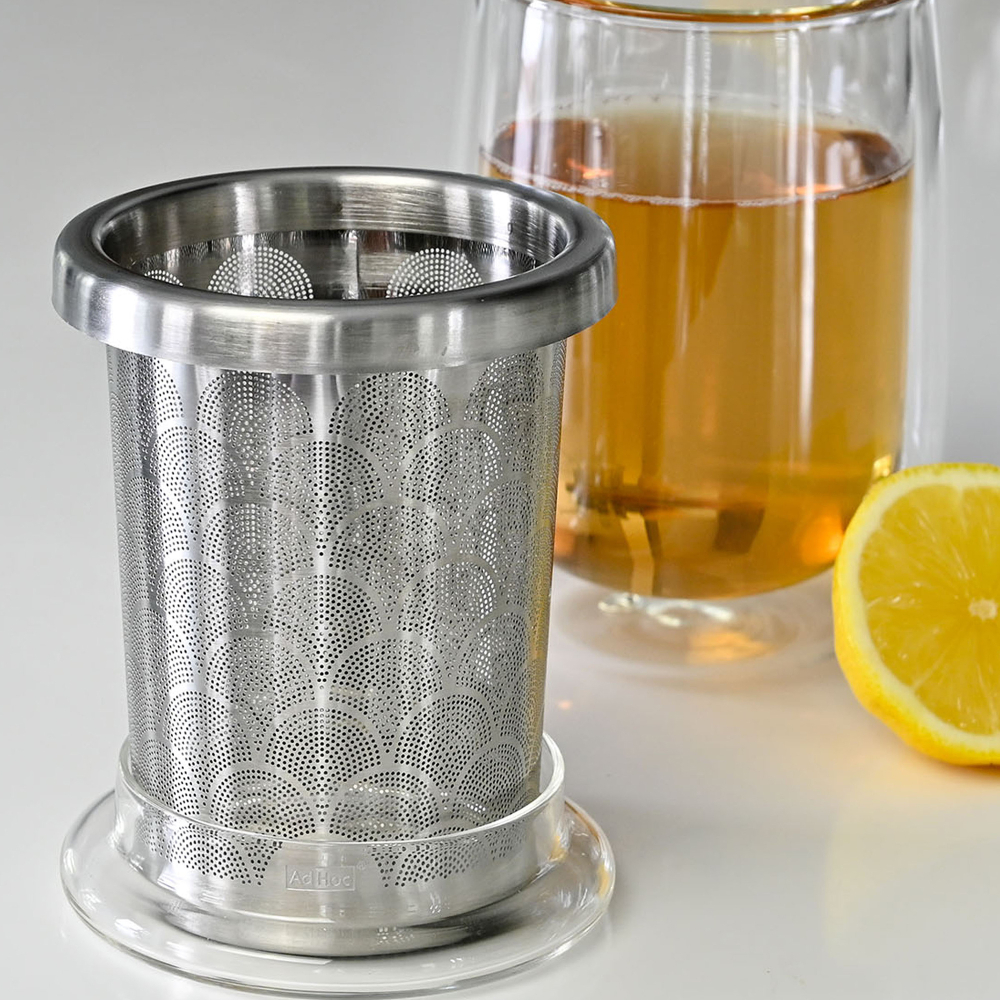 Термобокал для заваривания чая с ситечком и с крышкой AdHoc Fusion Glass