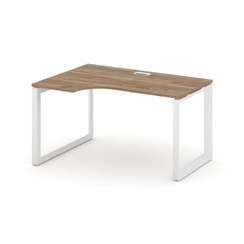 Style Project Стол рабочий эргономичный SN-59O.SPA-022(L) Дуб Табак/Металл Белый/Белый Заглушка 1580