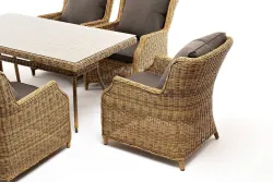"Неаполь" обеденная группа плетеная из искусственного ротанга, цвет соломенный