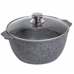 Кастрюля алюм, антиприг, 4 л, с крыш, крыш стекло, кругл, Мечта, Premium grey, 44901, сер