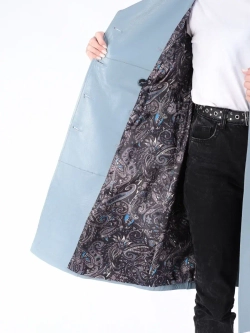 Тренч длинный кожаный с поясом плащ на весну