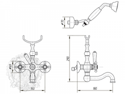 Смеситель для ванны-душа Migliore Arcadia ML.ARC-8302 схема