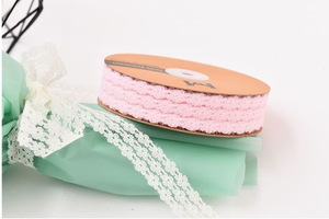 Лента кружевная дизайн "3 Цветка" Нежно-розовая