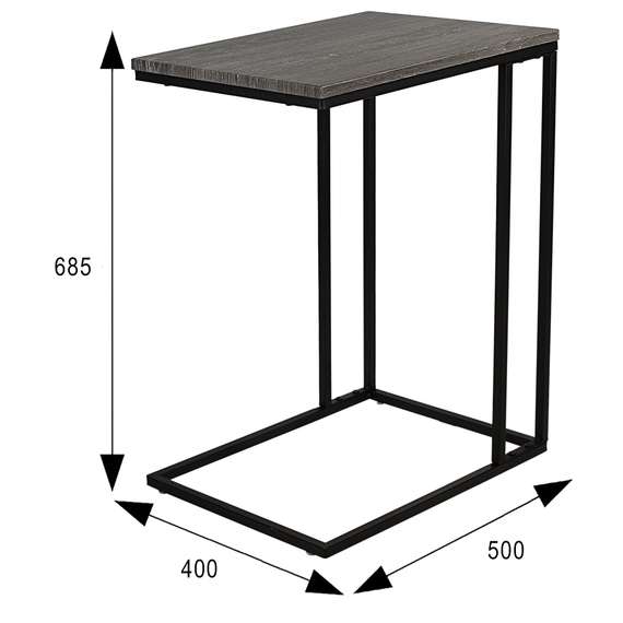 Стол придиванный BeautyStyle 30 дуб шоле графит/черный