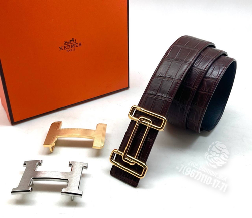 Ремень Hermes из кожи крокодила