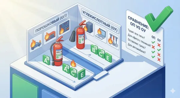 Порошковый или углекислотный: какой огнетушитель выбрать?