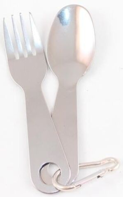 Набор столовых приборов "Следопыт", на карабине (ложка, вилка)