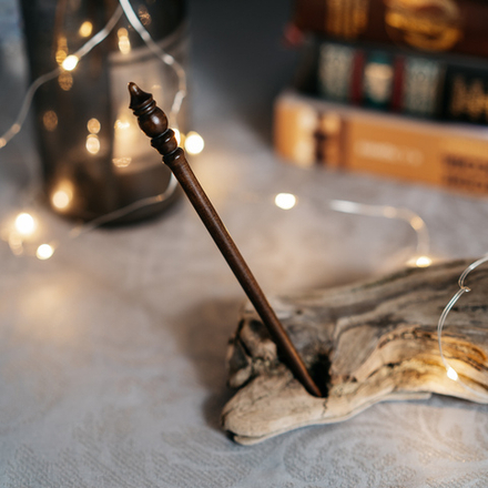 Деревянная заколка шпилька украшение для волос из Сибирского кедра. H15