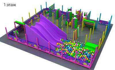 Уличный лабиринт «Звездные приключения» с крышей , 3 этажа. 9,8*8,5*4,8 м