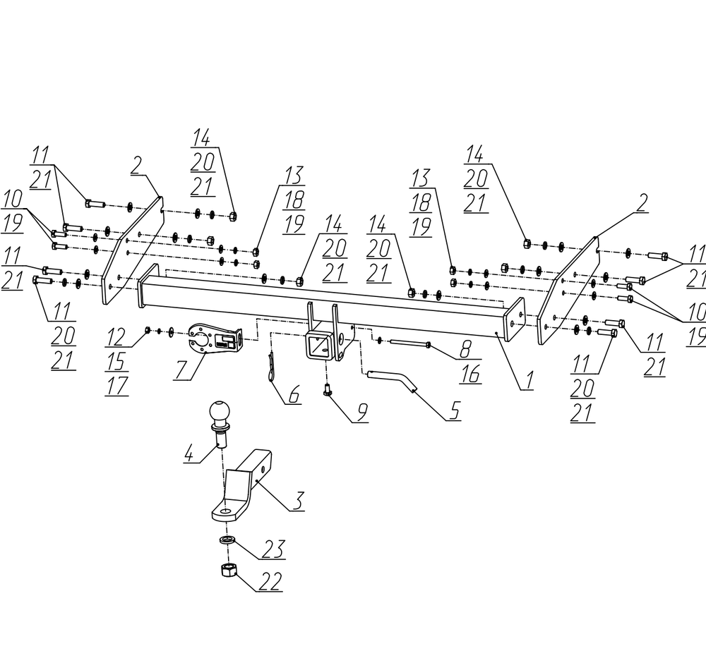 Фаркоп Berg для UAZ Patriot Pickup, 2016-, F.6313.002