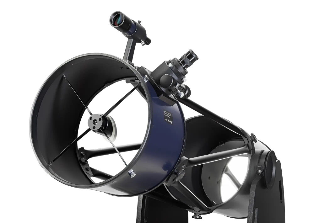 Телескоп Добсона Levenhuk New Skyline PRO 12" (300/1525) Retractable - крупный план оптической трубы и окуляра