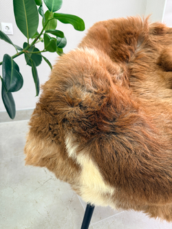 Шкура коврик меховой прикроватный овчина, 120х65 см.