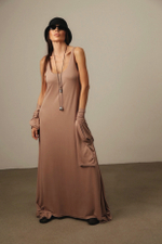 Платье майка из вискозы coffee