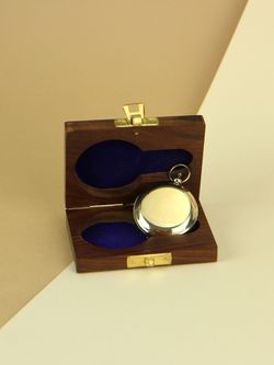 Nautical Карманный компас в деревянном футляре