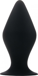 Чёрная малая анальная пробка Butt Plug with Suction Cup Small (Цвет: черный)