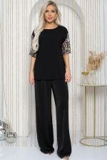 Блуза Богема (черная/лео) Б12203-41 LT Collection