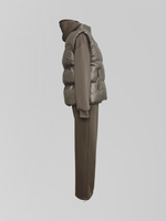 Спортивный костюм-тройка 23367 из зип-кофты, прямых штанов на кулиске и жилета