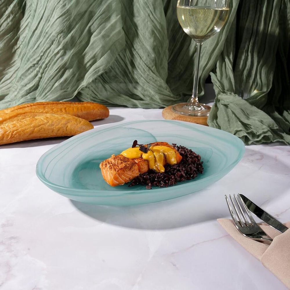 Салатник 800 мл 28*21 см h4,4 см овальный   матовое стекло P.L. Proff Cuisine [6]