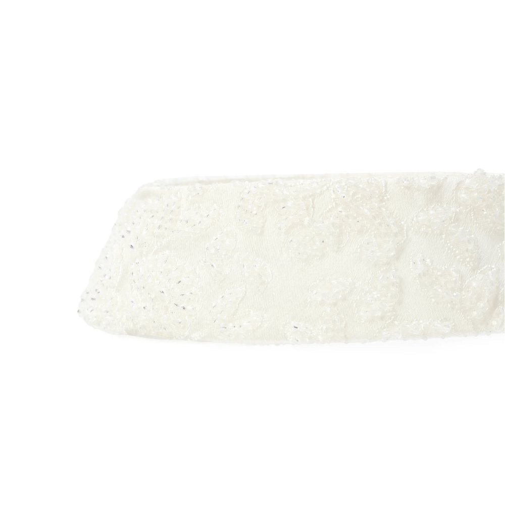 Кокошник S из белого жаккарда с декором