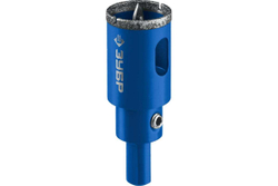 Алмазная коронка с центрирующим сверлом по керамике и стеклу ЗУБР Профессионал Р60, трехгранный хвостовик, 20 мм, для дрели 29850-20