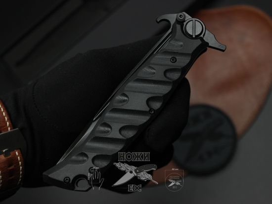 Складной нож НОКС Финка С Black 342-709406 c клинком из стали D2, рукоять G10