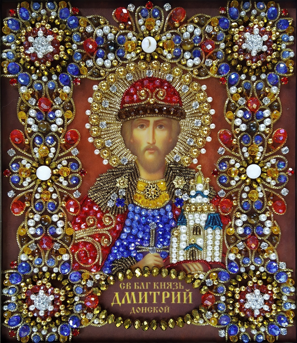 Принт-Ии17 Ткань с нанесенной авторской схемой Святой Дмитрий
