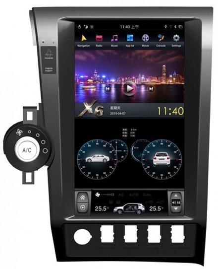 Магнитола для Toyota Tundra XK50 2007-2013,  Sequoia XK60 2007-2022 - Carmedia ZF-1818-Q6 вертикальный экран в стиле "Тесла" на Android 11, 8Гб+128Гб, CarPlay, 4G SIM-слот