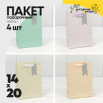 Пакет подарочный 14х20х8см Премиум "Эксклюзив" (Микс)