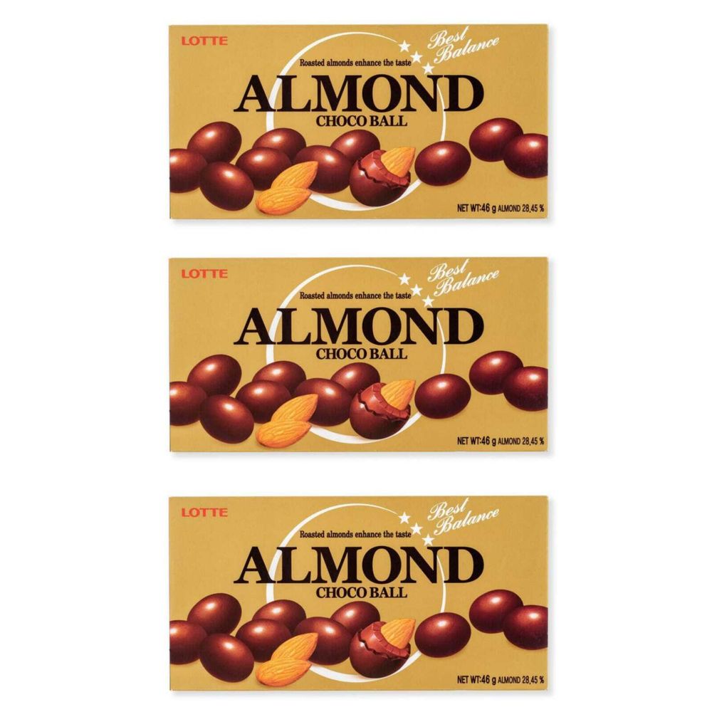 Миндаль в шоколаде Lotte Almond choco balls 46 г, 3 шт