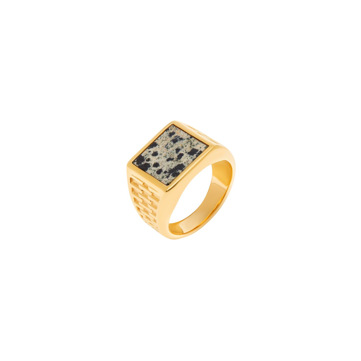Кольцо Fused Woven Gemstone Square Signet Ring