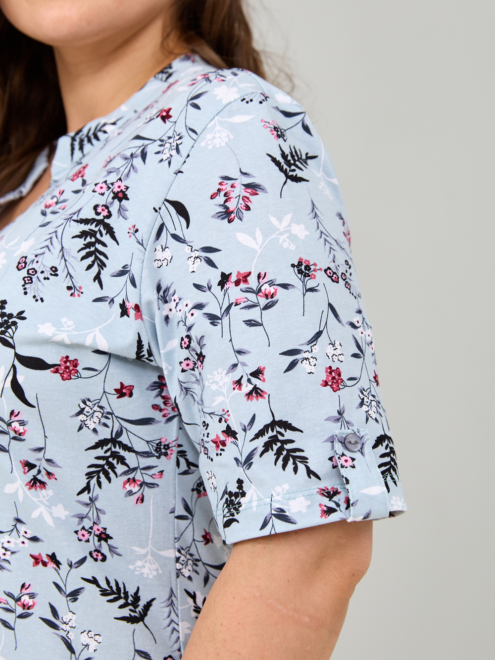 Блузка БЛ-122/ментол-цветыветочка