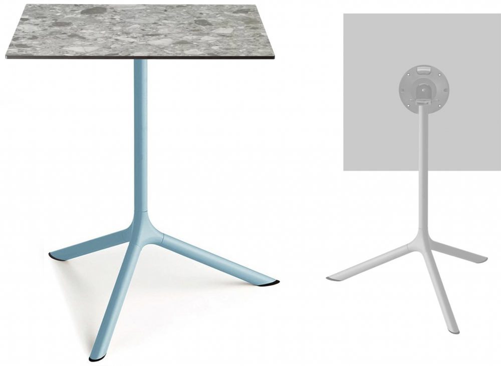 Стол ламинированный обеденный складной Scab Design Tripe Maxi Folding, голубой, зернистый