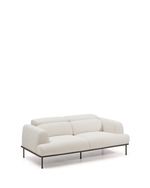 2-местный диван Aurum из шенилла цвета экрю и серого металла 210 см