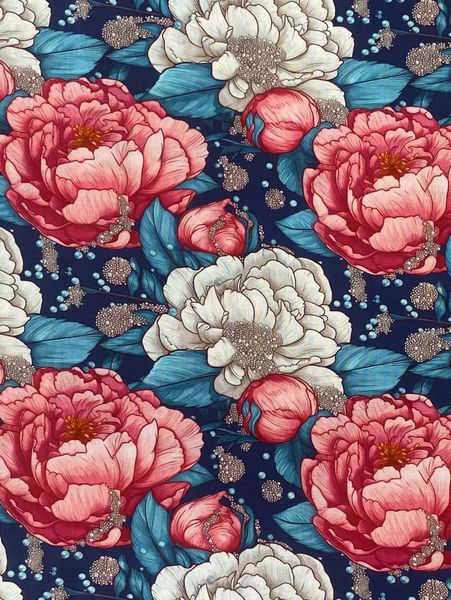 РОЗОВО-БЕЛЫЕ РОЗЫ И ЖЕМЧУГ  100% хлопок Handmade Fabrics 6
