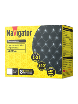 Гирлянда светодиодная 61 851 NGF-N01-240CW-12-2х2m-230-TR-IP20 Navigator 61851